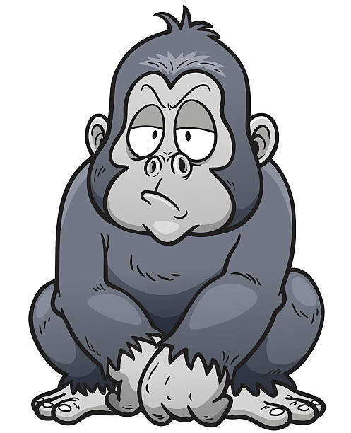 Gorilla Vector illustration of Gorilla Cartoon huge silverback gorilla stock illustrations