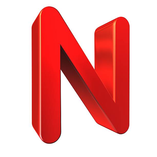 istock Red 3d letter N isolated white background 483056308