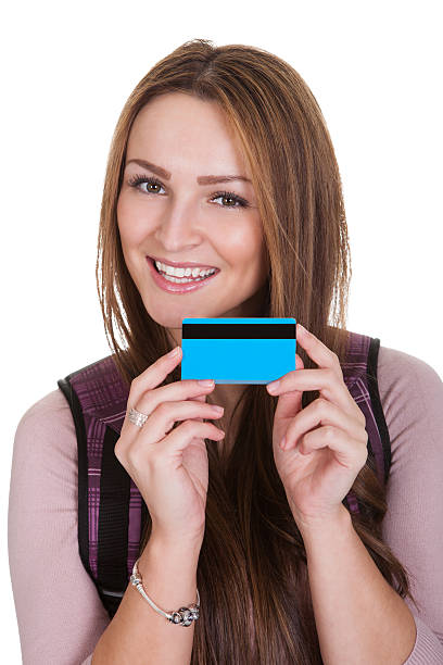 istock Female Student Holding Credit Card 483056380