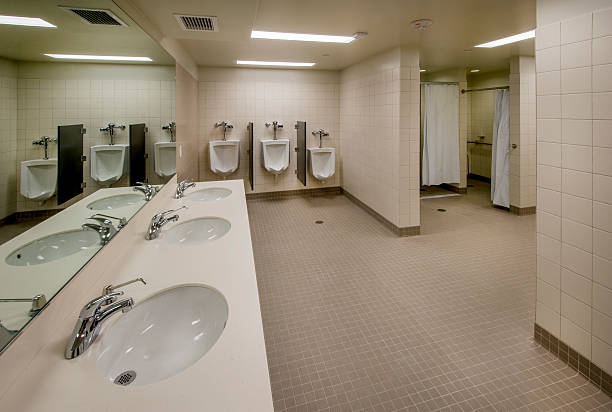 istock Restroom with Showers in a Sports Facility 483056884
