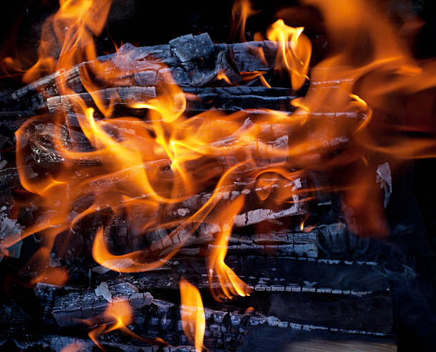 istock Burning charcoal embers firewood with ashes and flames 483057702