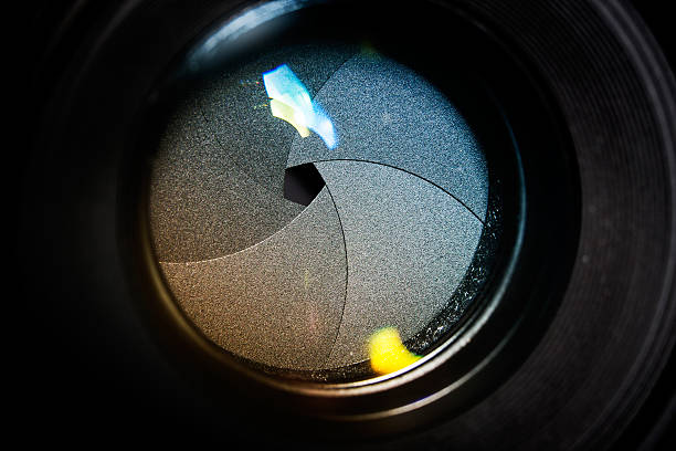 istock Diaphragm of a camera lens aperture. 483066788