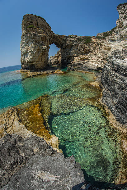 istock Unique and scenic arch in the cliffs, Paxi, Greece 483071904
