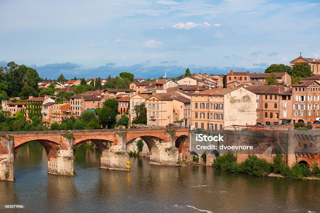 View of the August bridge in Albi, France View of the August bridge in Albi, France. Horizontal shot 2015 Stock Photo