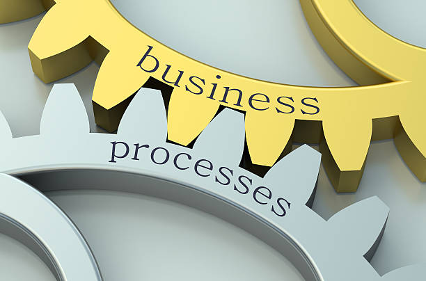 istock Business Processes concept on the gearwheels 483074470