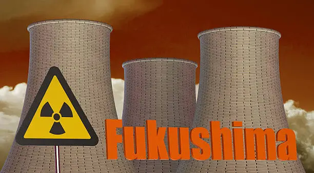 Fukushima Radiation area concept isolated on white background