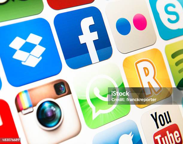 The Most Famous Social Media Icon App On Itunes Webstore Stock Photo - Download Image Now