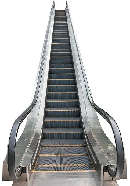 An escalator isolated on white