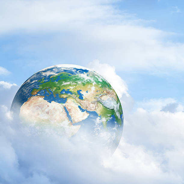 istock Planet earth in the beautiful blue sky 483078487