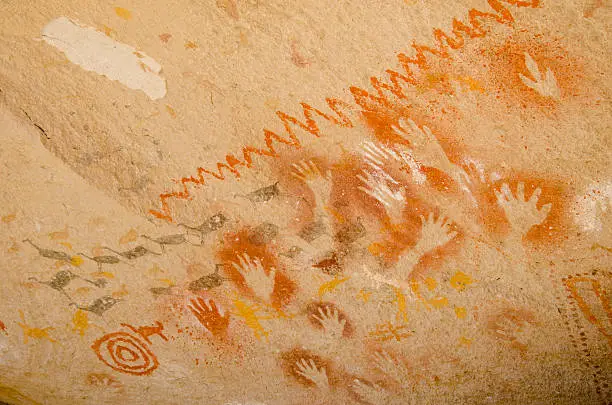 Cave paintings of Cueva de las Manos, Santa Cruz, Patagonia, Argentina.