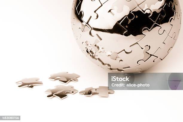 Global Strategy Solution Business Concept Jigsaw Puzzle Stock Photo - Download Image Now