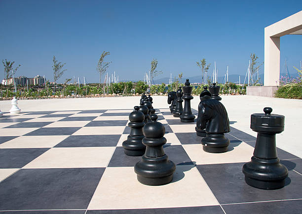 istock Large chess games in the park 483080313