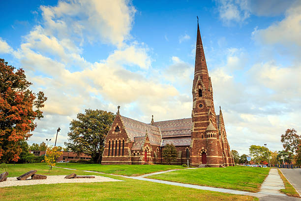 istock Gothic church in New England 483084430