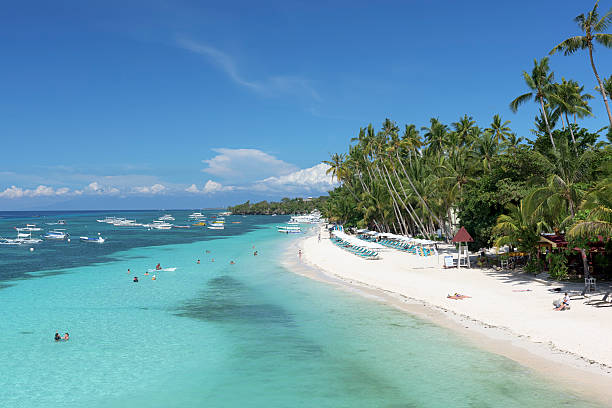 aloha beach in panglao, bohol-phlippines. - bohol stock-fotos und bilder