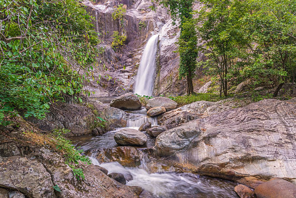 istock Waterfall in deep rain forest jungle at National Park, 483085028
