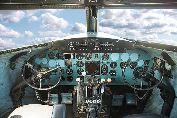 istock cockpit of an old airplane 483087874