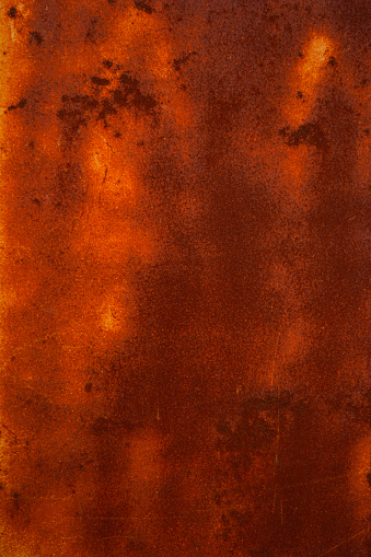 Copper plate texture, brushed orange metal surface. Copy Space