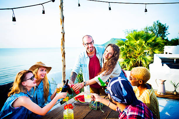 istock Beach Party Dinner Friendship Happiness Summer Concept 483088258