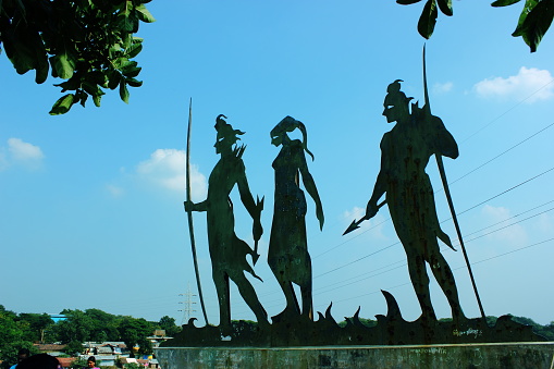 Nasik, India - November 4, 2013: Rama, Sita and Laxman statues at Tapovan in Nasik, Maharashtra state of India.