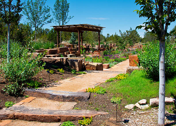 istock Flagstone Patio in Santa Fe Botanical Garden 483094227
