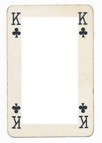 istock frame from old  king of clubs playing card. Isolated 483094443