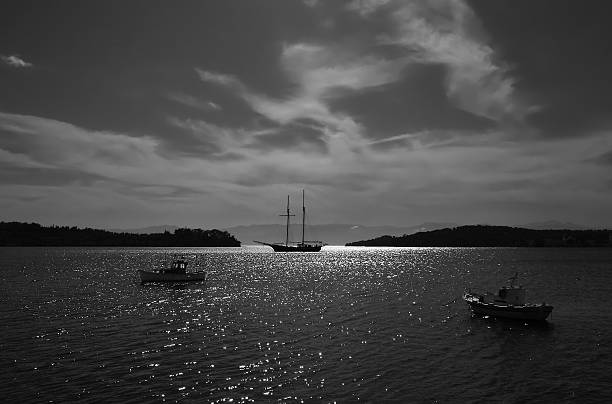 Boats in small bay
