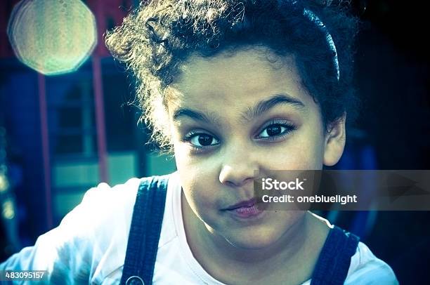 People Portrait Of Child Making Funny Face Stock Photo - Download Image Now - 6-7 Years, African Ethnicity, Back Lit