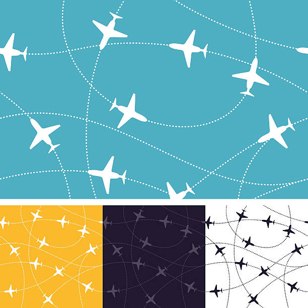 Seamless Air Travel Seamless air travel background.  airport patterns stock illustrations