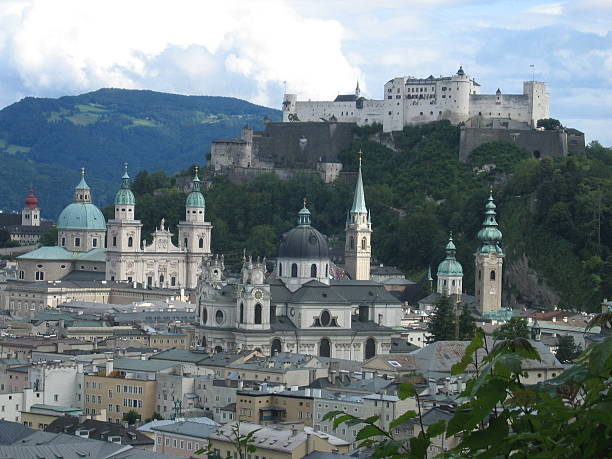 panorama Salzburg stock photo