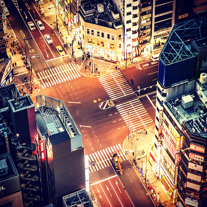 Tokyo aerial view street