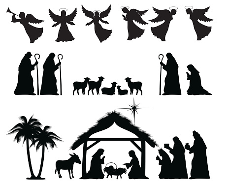 Christmas Nativity Silhouette. ZIP contains AI format, PDF and jpeg.