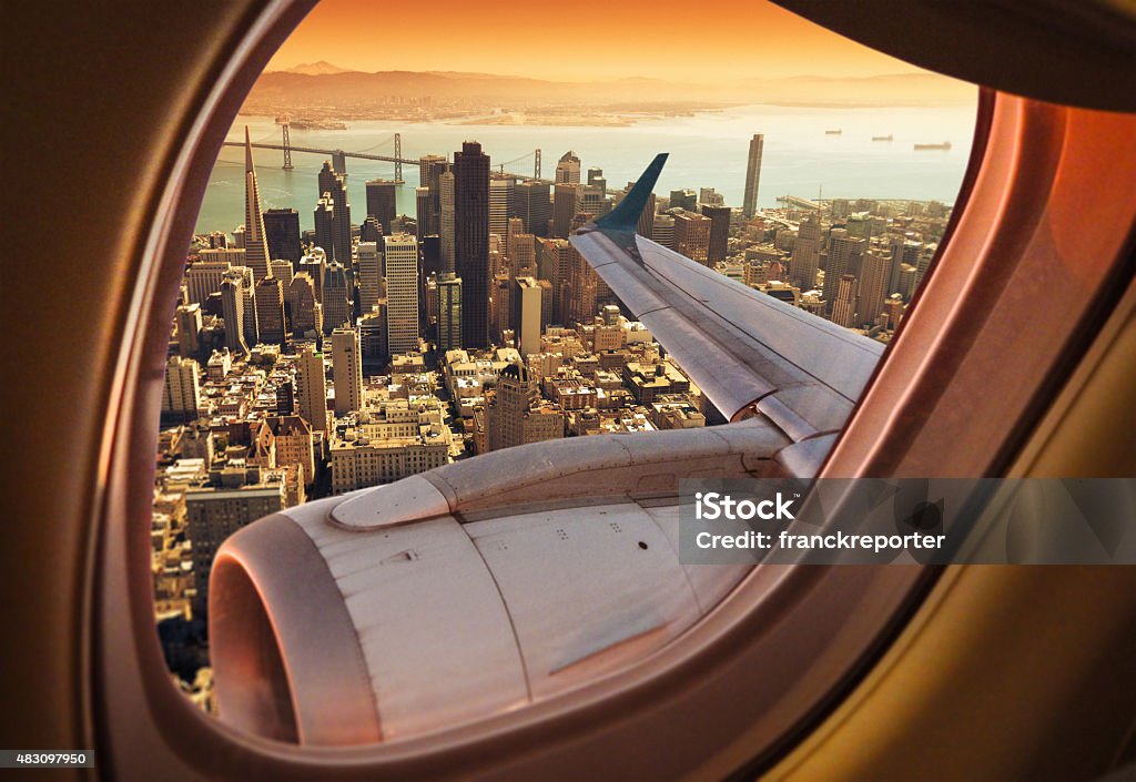 Luftbild von der skyline von San Francisco - Lizenzfrei Flugzeug Stock-Foto