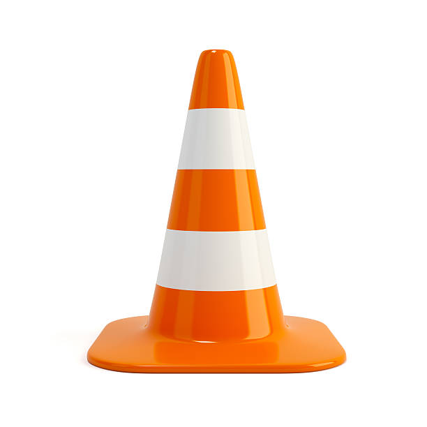 istock Traffic cone. Road sign isolated on white 483098395