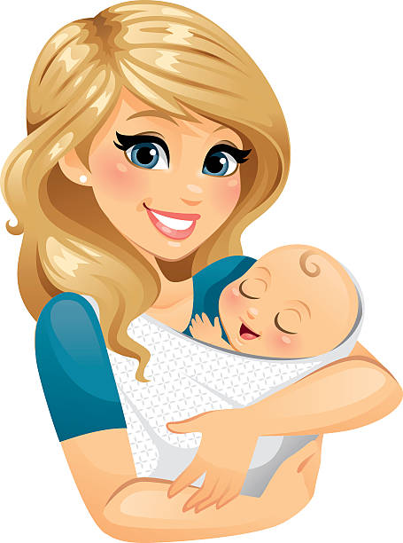 ilustrações de stock, clip art, desenhos animados e ícones de mãe segurando bebê - mulher bebé