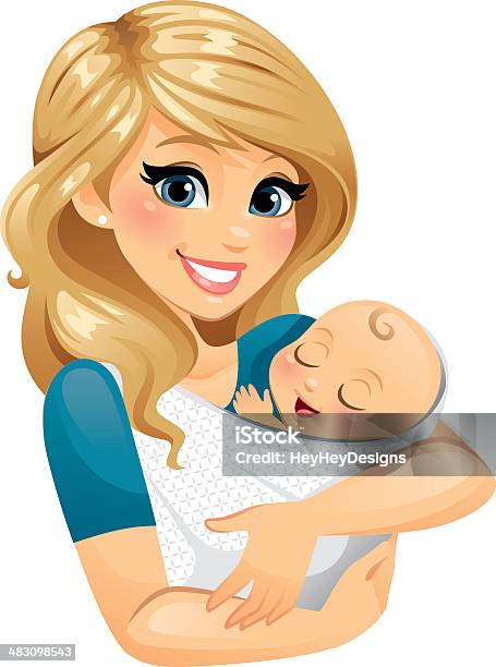 Mom Holding Baby Stock Illustration - Download Image Now - Mother, Baby - Human Age, Women