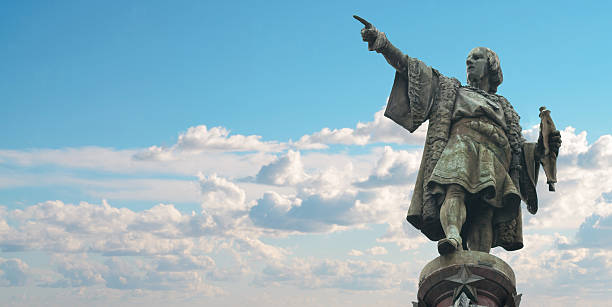 monumento a cristóvão colombo-barcelona - christopher columbus - fotografias e filmes do acervo