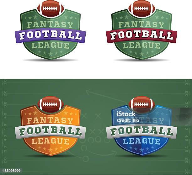 Fantasy Football Leagueabzeichen Stock Vektor Art und mehr Bilder von Amerikanischer Football - Amerikanischer Football, Football - Spielball, Bildhintergrund