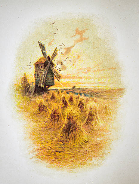stockillustraties, clipart, cartoons en iconen met windmill in holland - herfst nederland