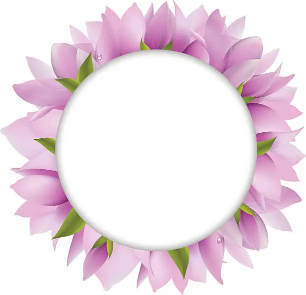 Vector illustration of Magnolia With Circle