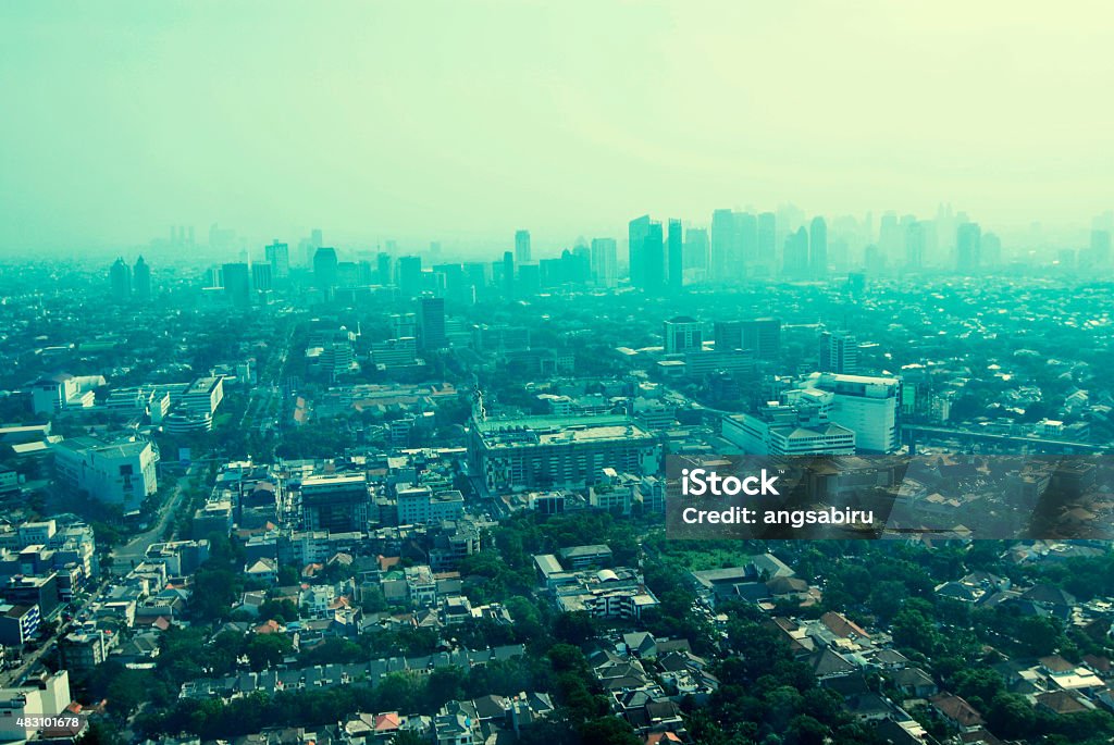 Aerial City View Aerial photography of city view, big city, Jakarta, Indonesia History Stock Photo