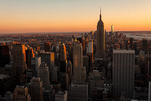 istock New York Skyline After Sunset, Aerial View 483104616
