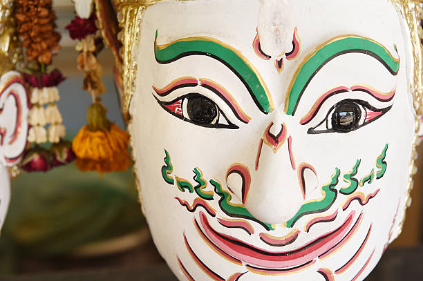 istock Khon, Angel mask in native Thai style 483107248