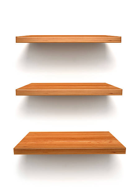 istock wooden shelfs on the wall 483112132
