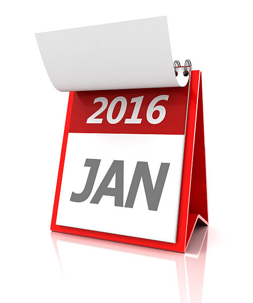 istock January of 2016 calendar, 3d render 483112692