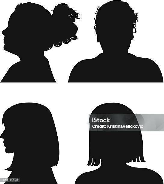 People Icons Stock Illustration - Download Image Now - Women, In Silhouette, Profile View