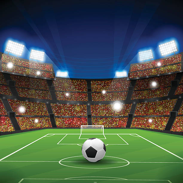 stadion piłkarski - playing field flash stock illustrations