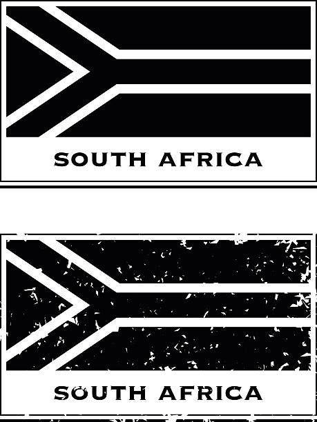 ilustraciones, imágenes clip art, dibujos animados e iconos de stock de south african sello de pasaporte - flag south african flag south africa national flag