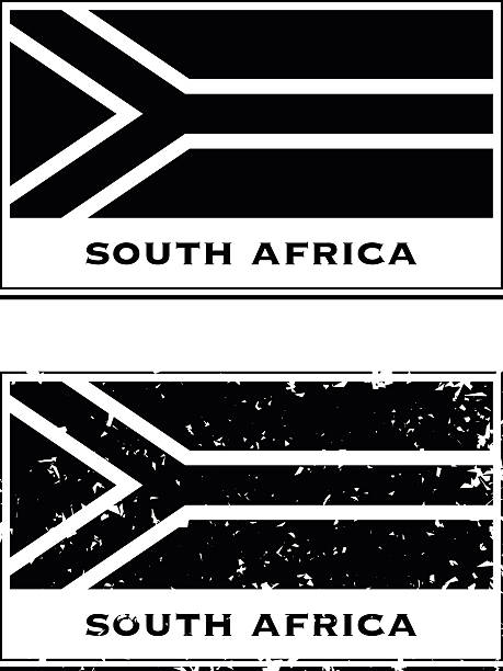 illustrations, cliparts, dessins animés et icônes de south african tampon de visa - south africa flag africa south african flag