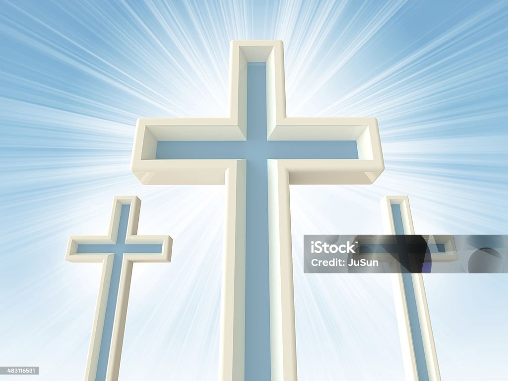 Three Crosses Catholicism Stock Photo