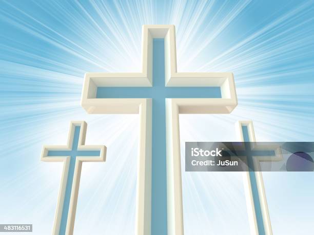 Three Crosses Stock Photo - Download Image Now - Catholicism, Cross Shape, Religious Cross